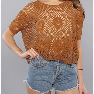 FREE PEOPLE || romantic blooms crochet crop